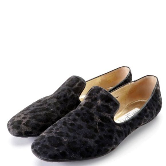 Jimmy Choo Venetian-Style Loafers in Printed Suede with Rubber Soles - Picture 1 of 7